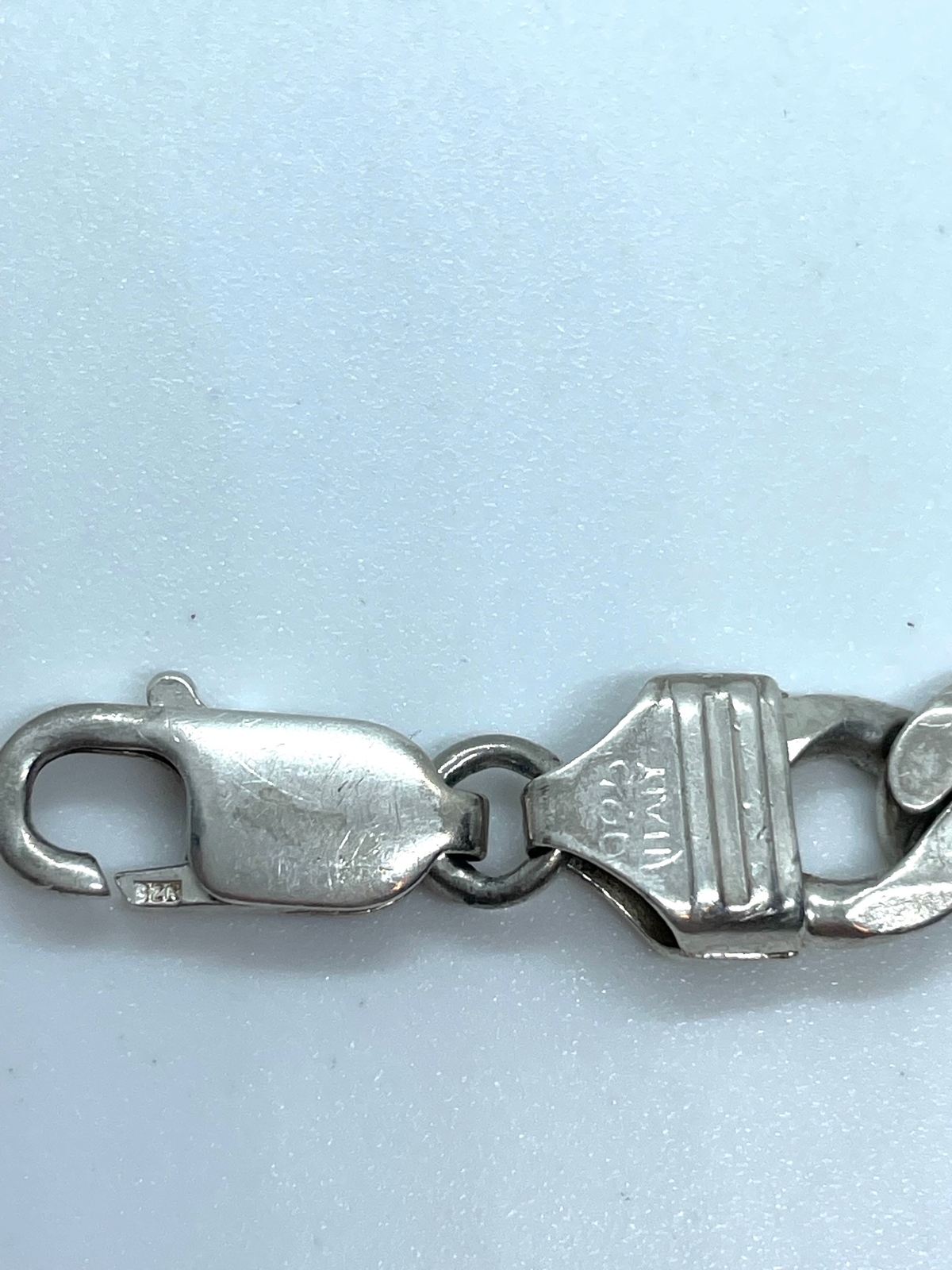 Sterling Silver Solid Figaro link men's bracelet … - image 5