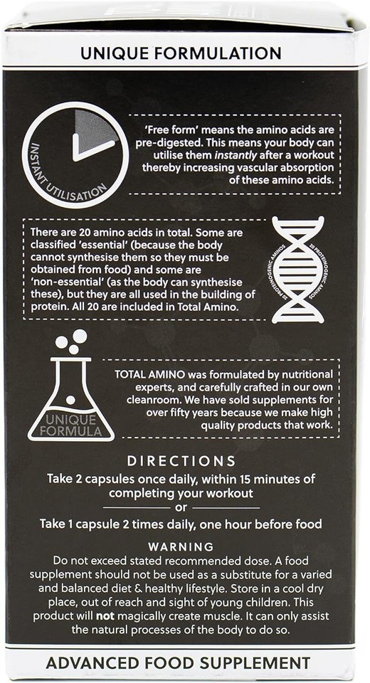 Total Amino Full Spectrum Amino Acids, Capsules BCAA Free Form