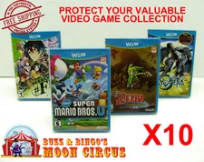10X NINTENDO Wii U CIB GAME -CLEAR PLASTIC PROTECTIVE BOX PROTECTORS SLEEVE CASE