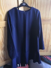 Mango shift Dress Size 8 navy zip flared bnwt