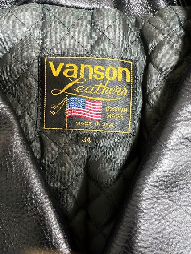 Vanson Vintage Leather Jacket Double Riders Black Size 34 Vanson Vintage Leather Jacket Double Riders Black Size 34