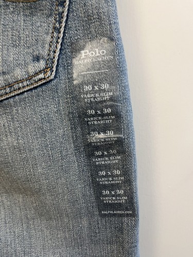 Polo Ralph Lauren Jeans Uomo 30x30 The Varick Slim Dritto Lavaggio Leggero Nuovo con etichette NUOVO - Foto 11 di 12