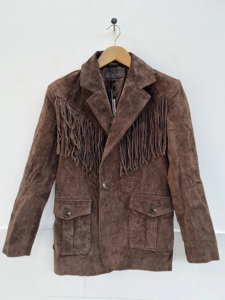 Anthropologie Jacket Free People NYC Leather Western Cowboy Brown Jacket Size XS - Image 3 of 4