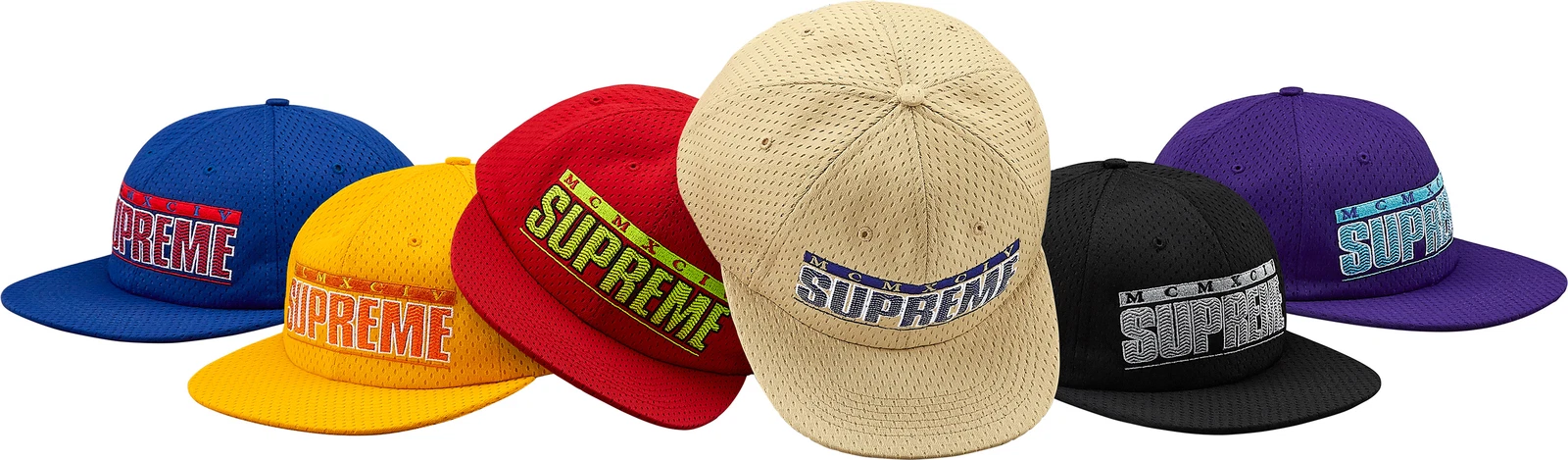 Supreme ZigZag 6 panneaux casquette noire royale S/S 18