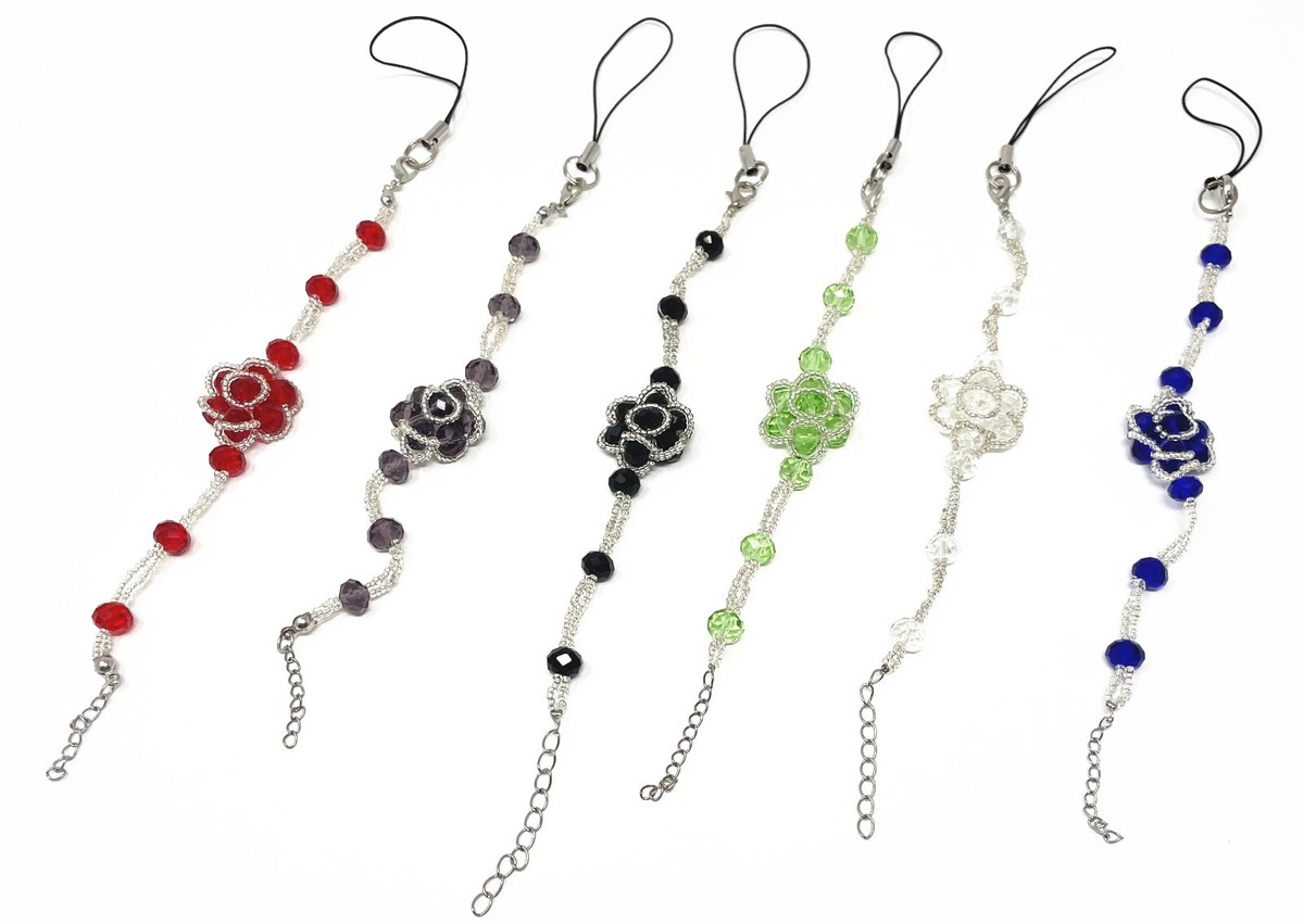 Braided floral Beaded phone charm, cell phone strap (Best
