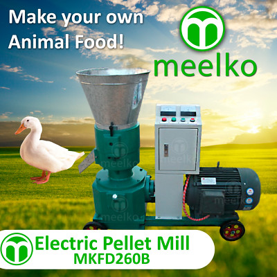 PELLET MILL 15kw  ELECTRIC ENGINE 10'' DIE 3 PHASE USA STOCK (3mm M SIZE BIRDS)