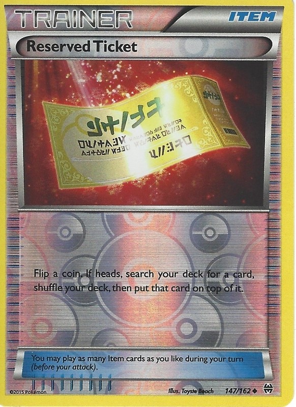 147/162 Reserved Ticket Uncommon Reverse Holo: Pokemon Trading Card Game