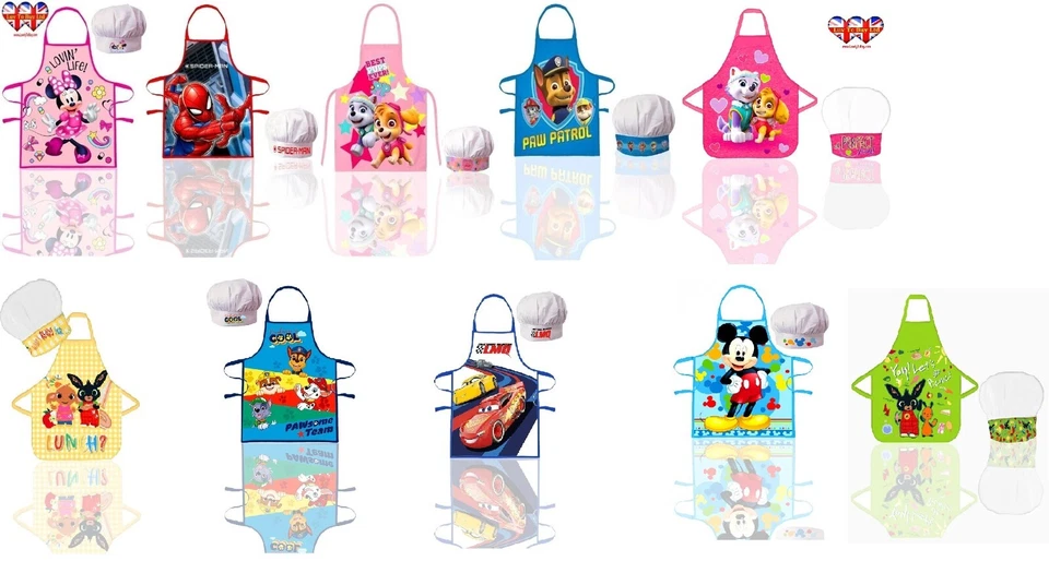 Kinder Schürze Set Maus, Paw Patrol, Spiderman Koch Kochen Backen - Bild 1 von 1