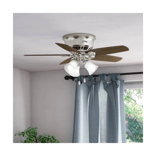 Hunter Fan Company, 51092, 42 inch Builder Brushed Nickel Low Profile Ceiling... - Picture 3 of 12