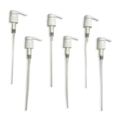 6 Shampoo Pumps for 1 Liter Bottles White w/ Lock Down Head  conditioner lotion 