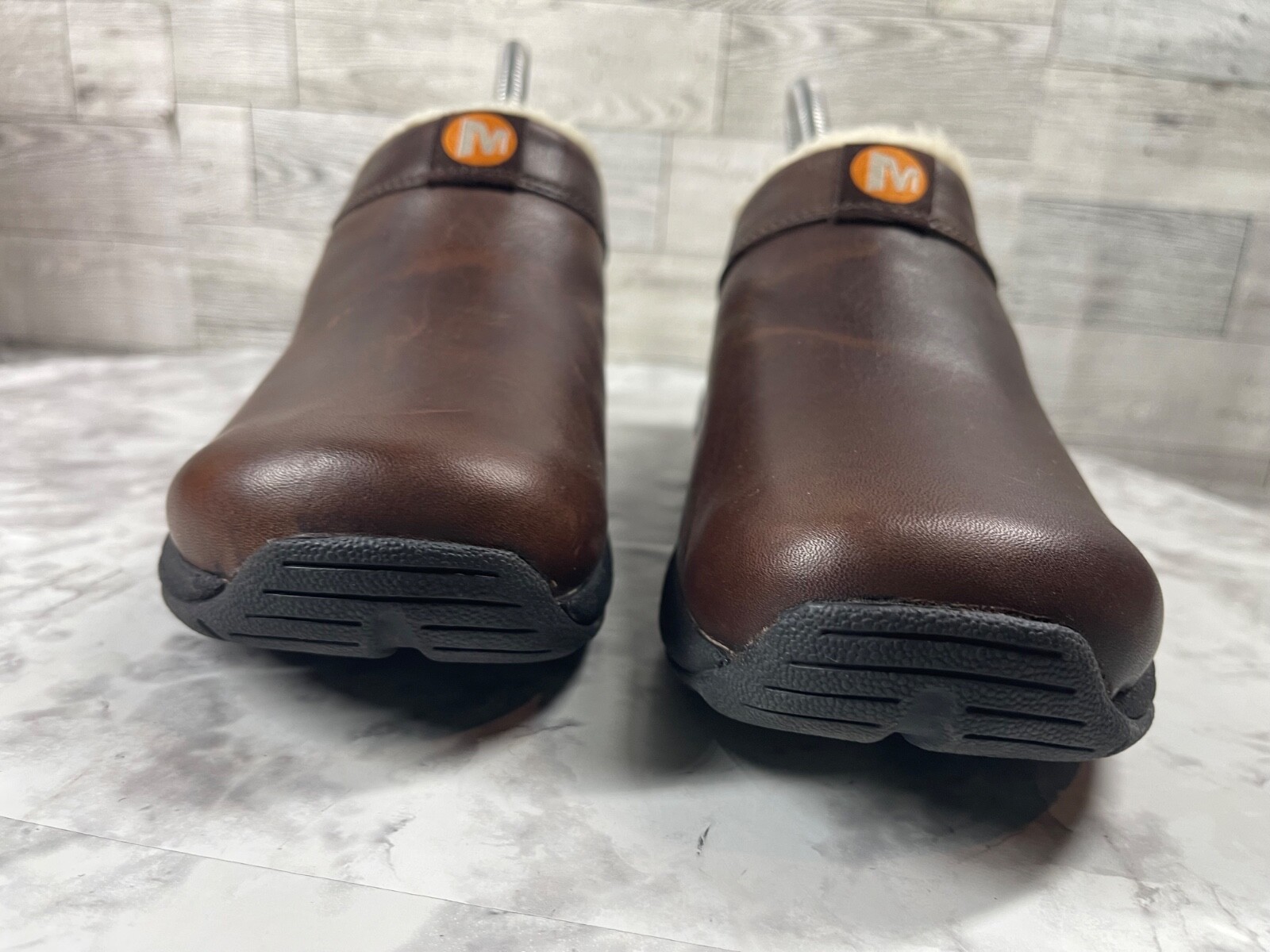 Mocassino Merrell Mules donna 7M Primo Chill scarpe marrone pelle lana zoccoli slip on