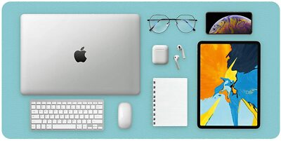 Office Desk Mat, Non-Slip Mouse Pad Waterproof Desk Pad,Green/Blue 31.5'' x 15.7''