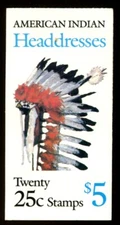 US Booklet MNH #BK179 Headdresses Complete, (2x 2505a panes)   P# 1, bk1791