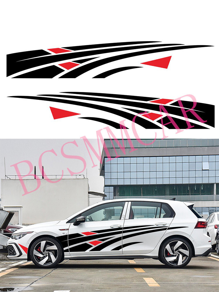 Long Stripe Car Stickers Auto Side Skirt Decals Vinyl Film Wrap Trim Accessories