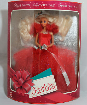 1988 Happy Holidays Blonde Barbie, NRFB, (1703) Damaged Box