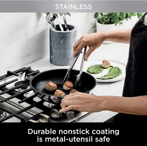 Ninja C69500 Foodi Never Stick Stainless 10-Piece Cookware Set With Glass Lids - 第 3/10 張圖片