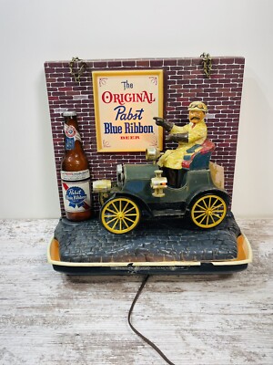 1960 PABST BLUE RIBBON BEER Light Bar Sign Old Jalopy Car Works READ NOTES