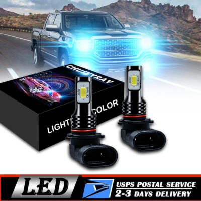 For GMC Sierra 1500 2014 2015 2PCS 9012 LED Headlight Bulbs 8000K Blue Plug&play