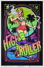 High Roller Girl Blacklight Poster 23" x 35"