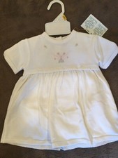 NWT Feltman Brothers Sz 6m Girls White  Pink Knit Dress