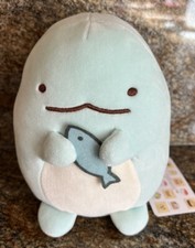 SAN-X SUMIKKO GURASHI PLUSH STUFFED DINOSAUR KAIJU TOKAGE HOLDING FISH 6 Round1