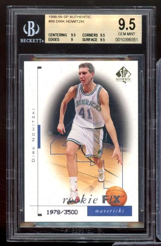 Dirk Nowitzki Rookie Card 1998-99 SP Authentic #99 BGS 9.5