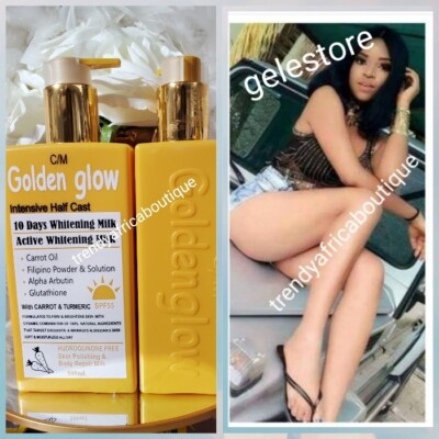 X 1   Original Golden GLOW  Half-C BODY lotion With Carrot & TUMERIC 500ml