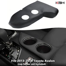 Black Leather Cup Holder Panel Cover Replace Trim For 2013-2018 Toyota Avalon