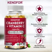 Cranberry Pills - 60  Capsules 25000 mg + Vitamin C