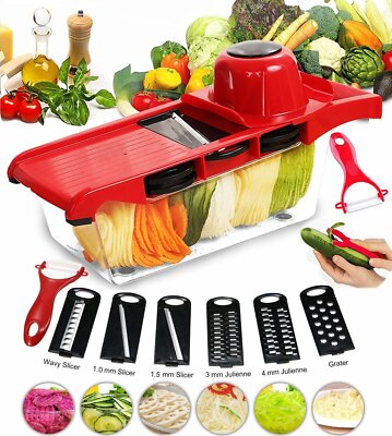 Vegetable Slicer Chopper Onion Veggie Fruit Dicer Kitchen Cutter Tool w/ 6 Blade