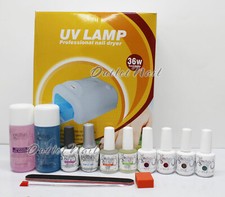 GELISH Nail Gel Manicure Starter Kit: UV LAMP PRO  Base Top Pick 4 Colors ...