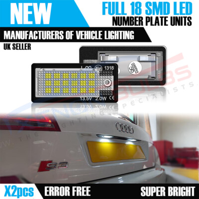Led Screen Reg Plate AUDI 18 LED NUMBER PLATE LIGHT REG Q7 A4 A3 B6 B7 TDI SLINE QUATTRO ...