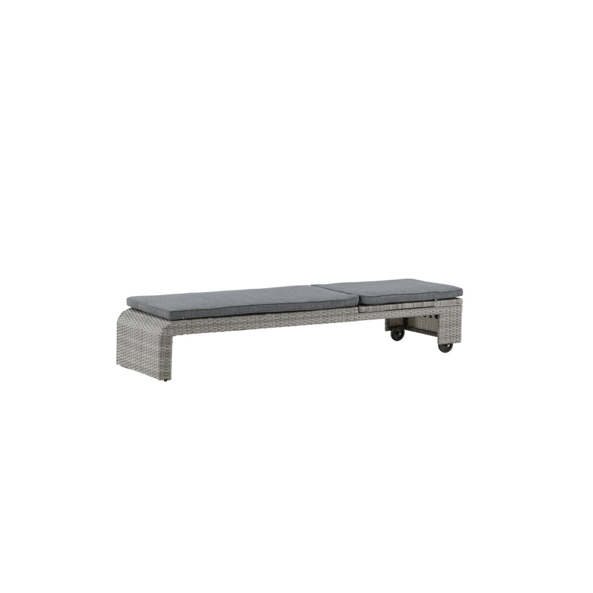 Bain de soleil gris anthracite London de 196cm avec roues directionnelles - 3