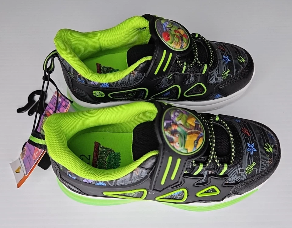 Teenage Mutant Ninja Turtles Niños Talla 12 Iluminado Tenis Zapatos Negros NUEVOS ETIQUETAS Foto 3 de 4