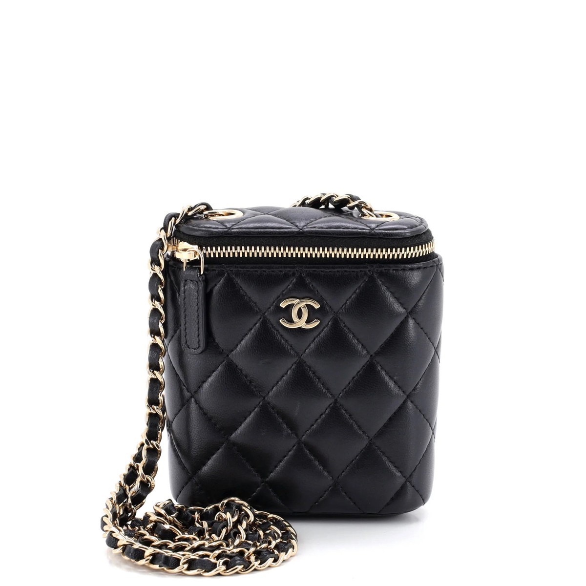 Chanel Vertical Classic Vanity Case with Chain Quilted Lambskin
