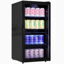 HOMCOM 93L Drinks Fridge, 115 Can Under Counter Freestanding Wine Fridge