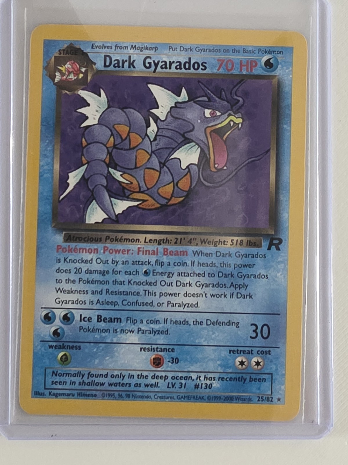 1998 Dark Gyarados Non-Holo Rare Pokémon TCG Card 25/82