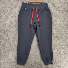 FIGS Zamora Jogger Scrub Pants Women Large Grey Pocket Medical Workwear