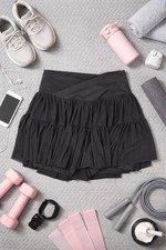Blogilates Women's Ballerina Skort Athletic Skirt Activewear Black XS 0-2