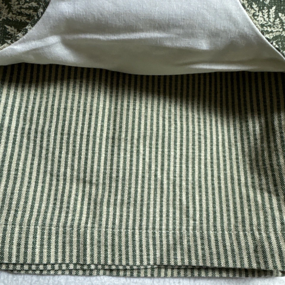 Waverly Classic Valance набор 2 зеленый цветочный папоротник зеленый бежевый полоски 13 «x 53» - Изображение 2 из 4