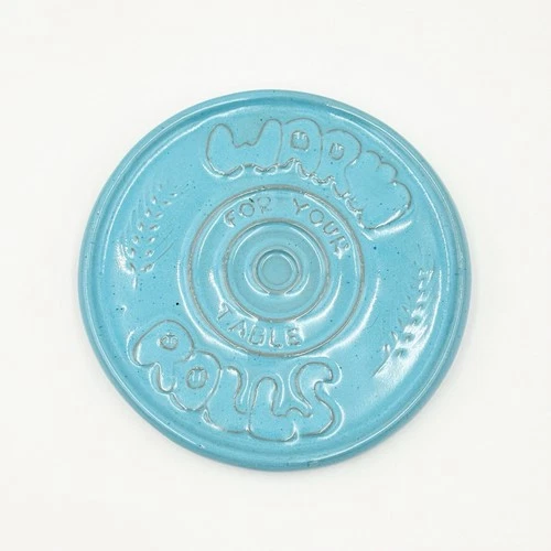 Vintage FRANKOMA #250 Light Blue Tile Bread Roll Warmer 5 1/4" Trivet