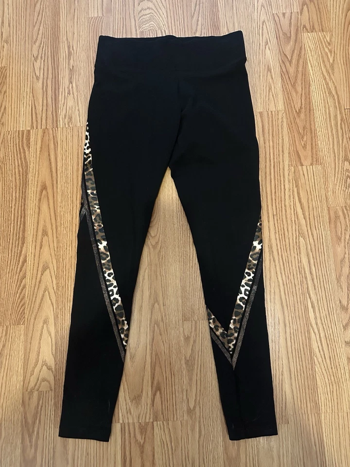 Leggings de ioga Victoria’s Secret rosa preta chita bling P - Imagem 2 de 4