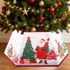 26'' Christmas Tree Collar, Waterproof Foldable Tree Skirt Stand Base Cover f...