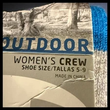 NWT Champion Outdoor Women's Crew Wool Blend Socks Shoe Size 5-9 Blue Gray
