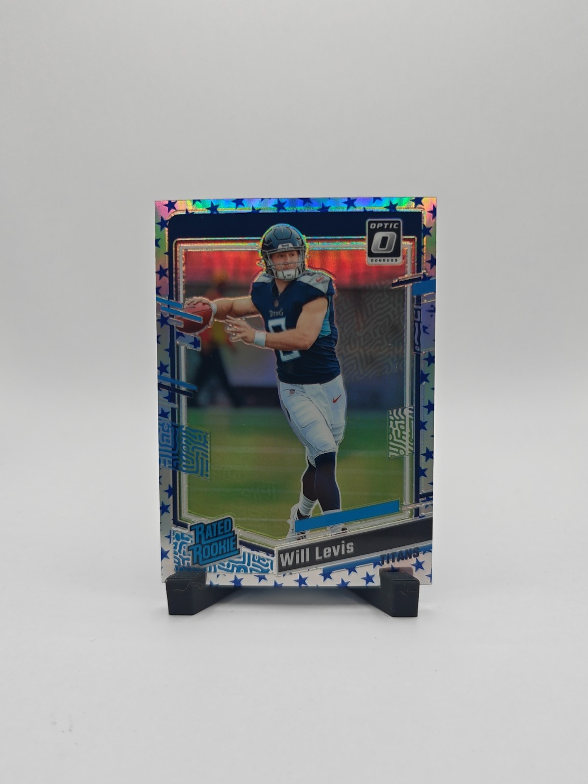 2023 Panini Donruss Optic -- Will Levis #298 Rated Rookie Blue Stars Holo Titans