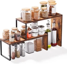 Kitchen Countertop Organizer, Spice Rack Cabinet Organizer Shelf Stackable Count