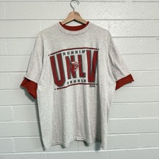 Vintage 90s UNLV Rebels Salem Sportswear Ringer T-Shirt Red Mens Size XL - RARE