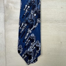 Vintage Men's Bike Racing Cycling Tie O'Connell Lucas Chelf Blue