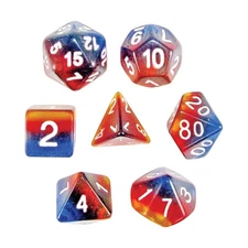 Koplow Layered Dice Poly Set Sunset w/White (7) New