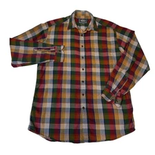 Woolrich Mens L Plaid Long Sleeve Button Up Shirt Classic Casual Outdoor Holiday
